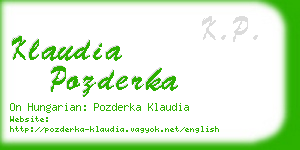 klaudia pozderka business card